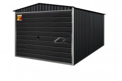 GRAFITO SPALVOS SKARDINIS GARAŽAS LUX 2x4 – DVIŠLAITIS STOGAS, PAKELIAMI VARTAI