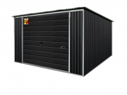 GRAFITO SPALVOS SKARDINIS GARAŽAS LUX 5x5 – STOGO NUOLYDIS Į GALĄ, PAKELIAMI VARTAI